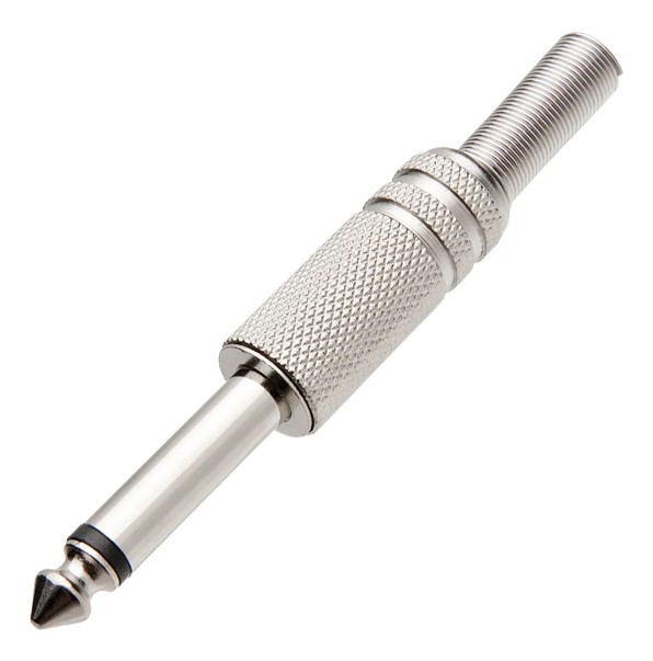 Plug Conector P10 Mola Mono Áudio Vídeo Metal Niquel