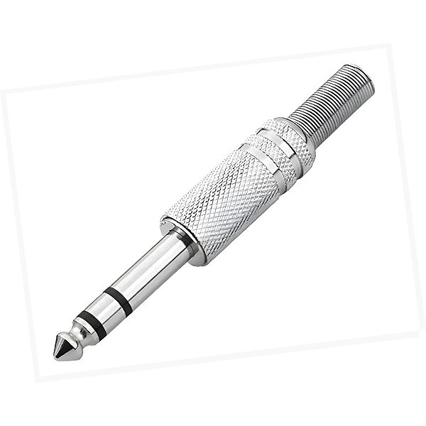 Plug Conector P10 Estéreo Macho Com Mola Áudio Vídeo