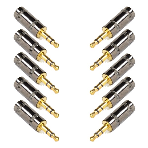 Kit 10 Plug Conector P2estéreo Metal Ponta Ouro Profissional