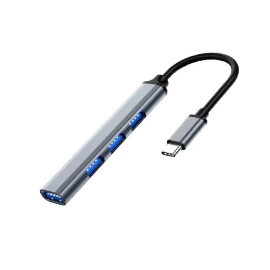 Cabo Hub 4 X 1 Plug Usb Tipo-c Para 3 Usb 2.0 E 1 Usb 3.0