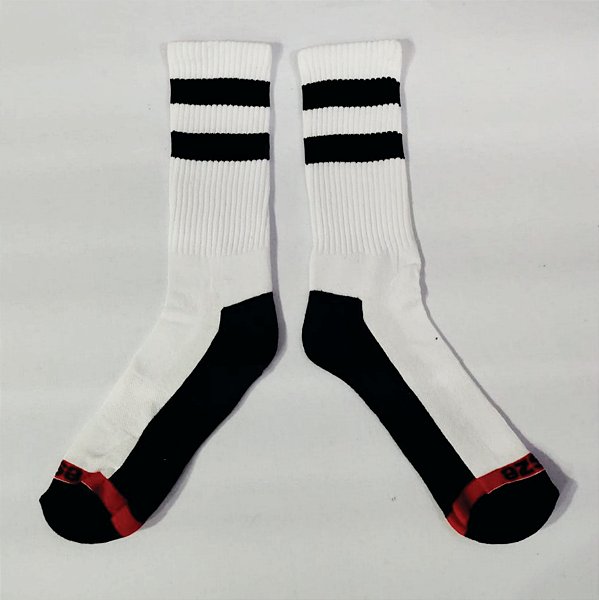 MEIA BRANCA LISTRAS PRETAS