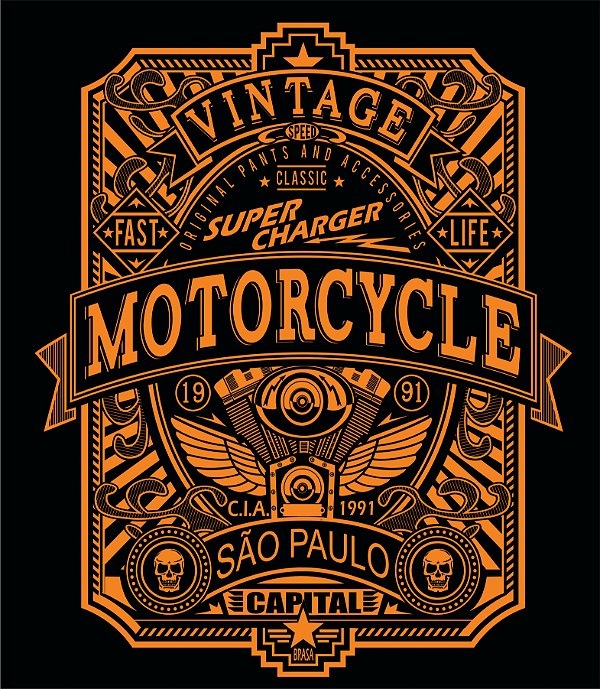 CAMISETA MOTOCICLES PRETA