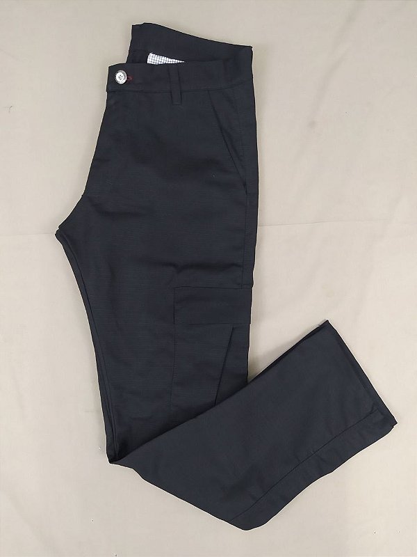 CALÇA CARGO PRETA DE SARJA