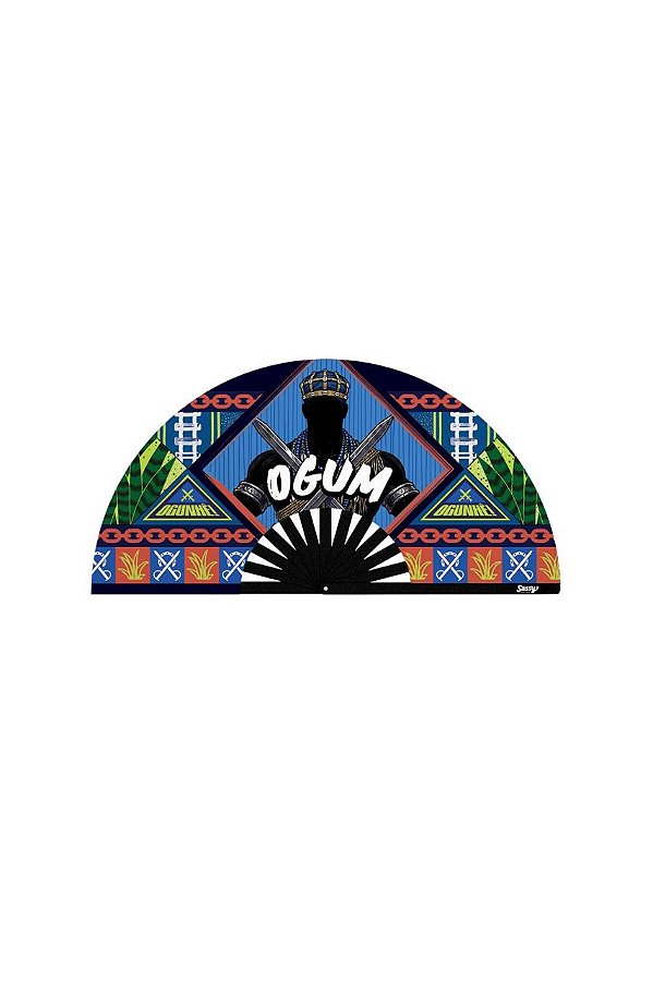 Leque Bambu Premium Orixá Ogum A/C