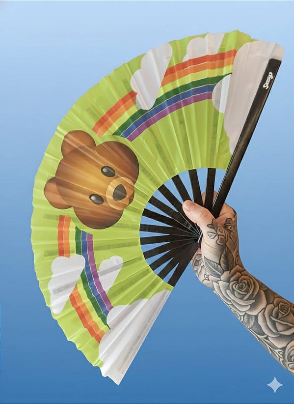 Leque Bambu Premium Orgulho Urso