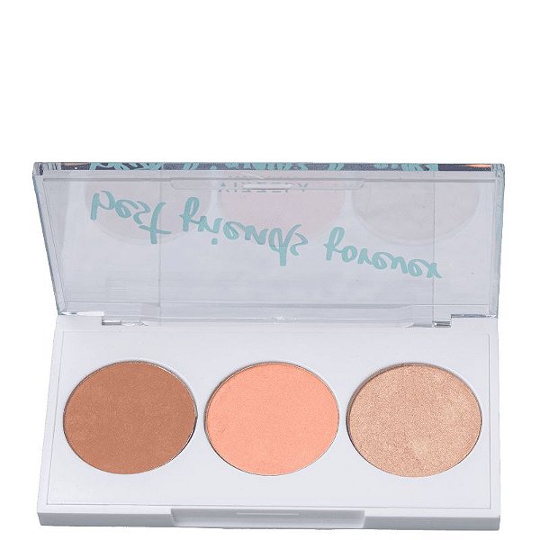 Paleta Blush Contorno Iluminador BFF Cor 3 - Vizzela