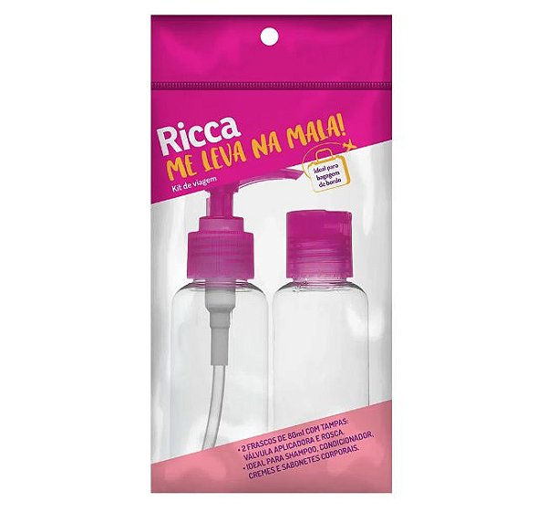 Kit com 2 frascos de viagem colors - Ricca