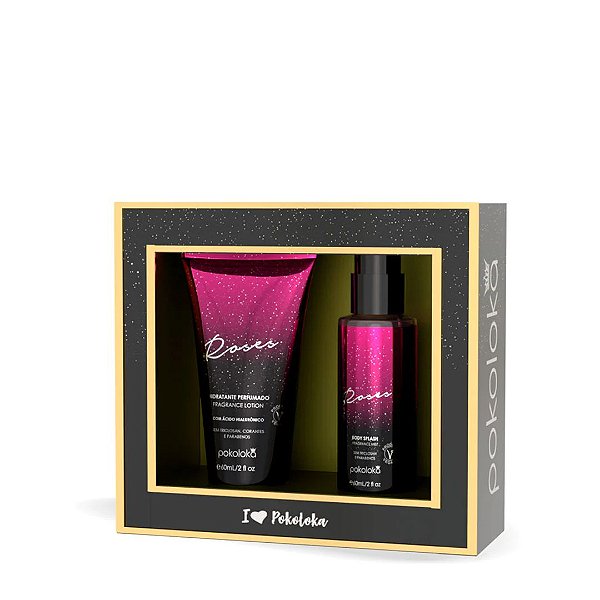 Kit Hidratante + Body Splash Roses 60ml - Pokoloka
