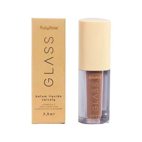 Batom Liquido Velvety Glass BG01 - Ruby Rose