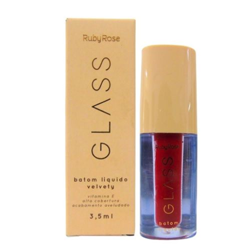 Batom Liquido Velvety Glass BG04 - Ruby Rose