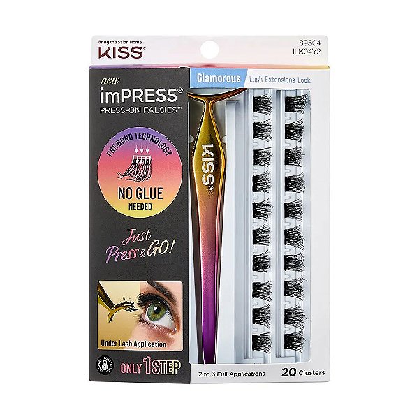 Cartela de Cílios Autocolantes Glamorous 10 Pares - Kiss NY