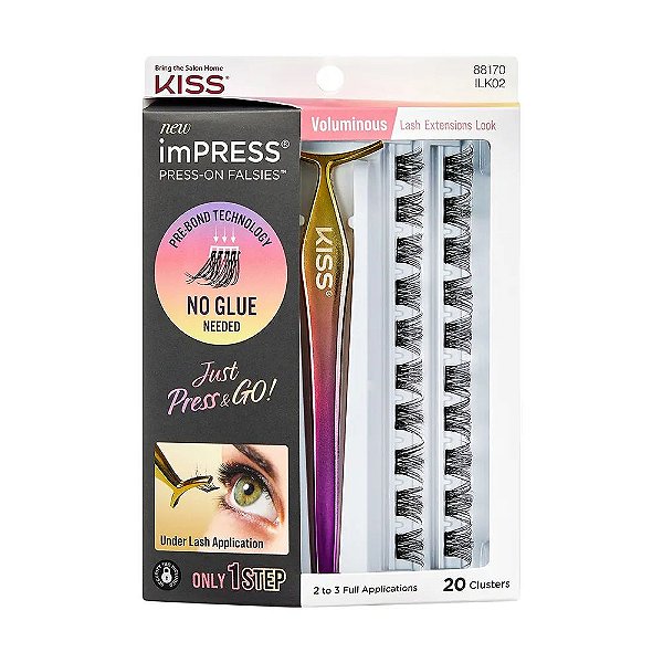 Cartela de Cílios Autocolantes Voluminous 10 Pares - Kiss NY