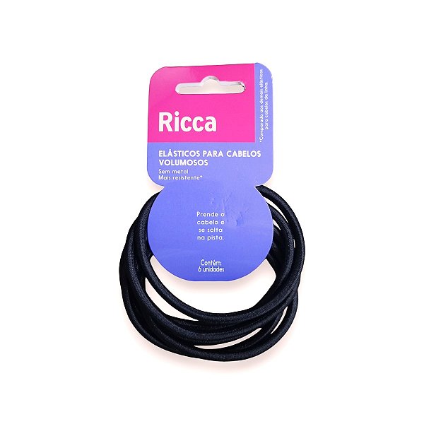 Elásticos Para Cabelos Volumosos Hair Black 6 Unidades - Ricca