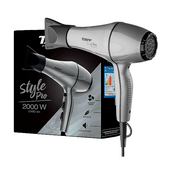 Secador Style Pro 2000W 220V Prata - Taiff