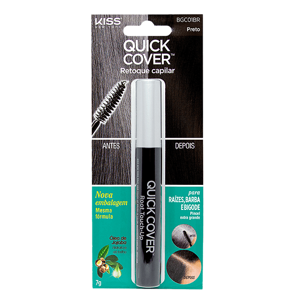 Mascara Retoque Capilar Quick Cover Preto - Kiss NY