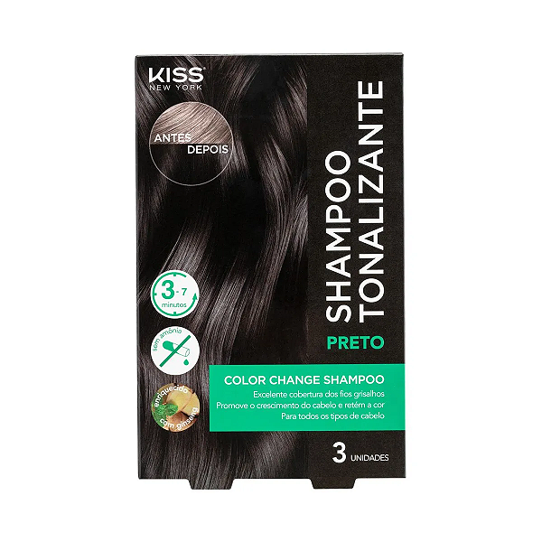 Shampoo Tonalizante Preto - Kiss NY