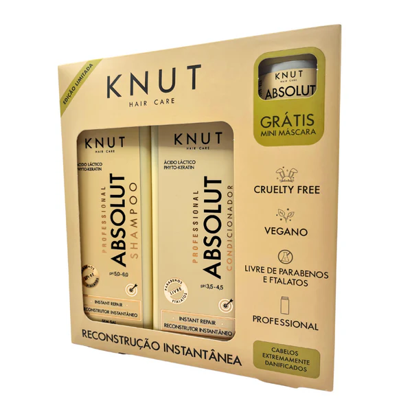 Kit Absolut Shampoo + Condicionador 250ml + Mini Mascara 30g - Knut