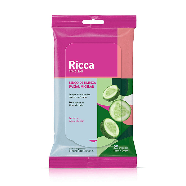 Lenço De Limpeza Facial Micelar 25un - Ricca