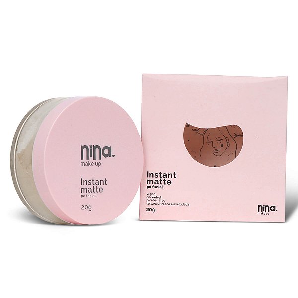 Pó Facial Solto Instant Matte Cor 1 - Nina Makeup