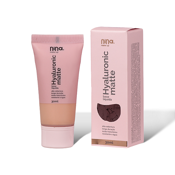 Base Líquida Hyaluronic Matte Cor 2 - Nina Makeup