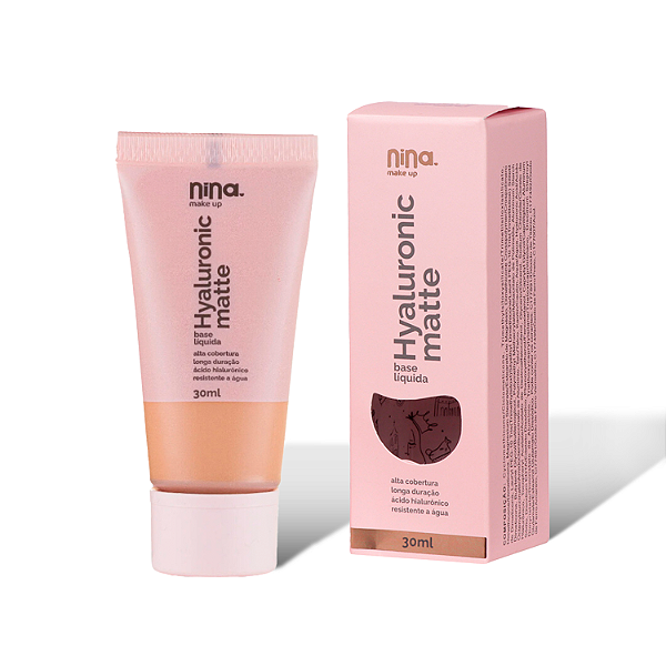 Base Líquida Hyaluronic Matte Cor 4 - Nina Makeup