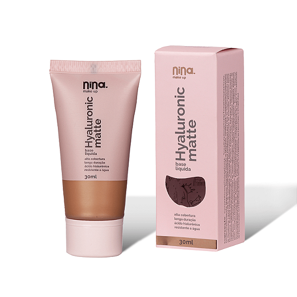 Base Líquida Hyaluronic Matte Cor 5.5 - Nina Makeup