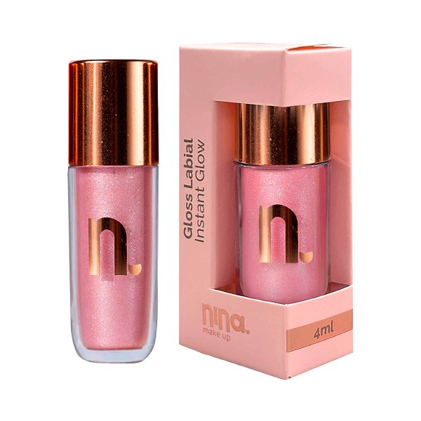 Gloss Labial Instant Glow Quartzo Rosa - Nina Makeup
