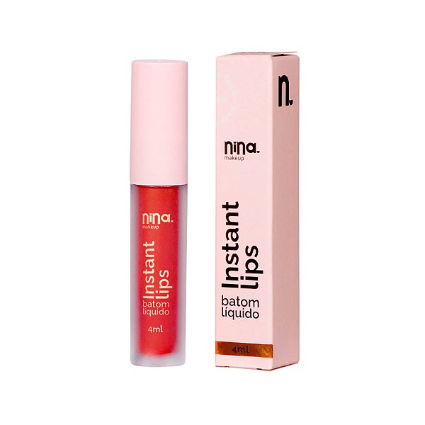 Batom Líquido Matte Instant Lips Rubi - Nina Makeup