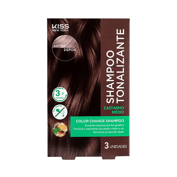 Shampoo Tonalizante Castanho Medio - Kiss NY