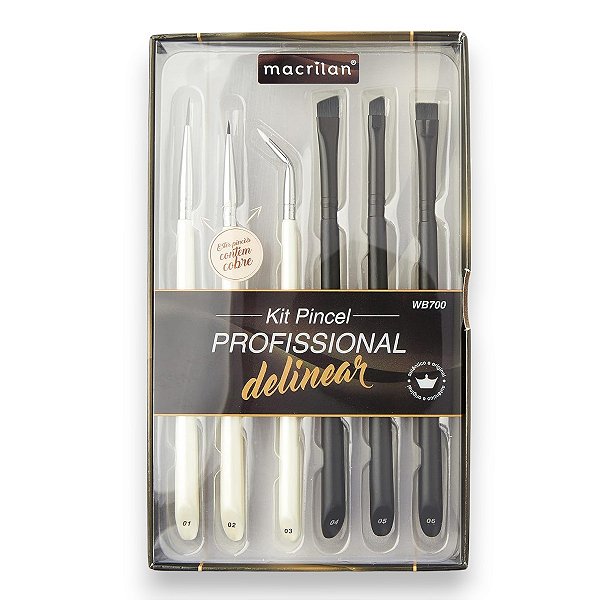 Kit Pincel para Delinear 6pç WB700 - Macrilan