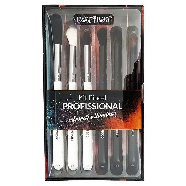 Kit Pincel para Esfumar e Iluminar 6pçs - Macrilan