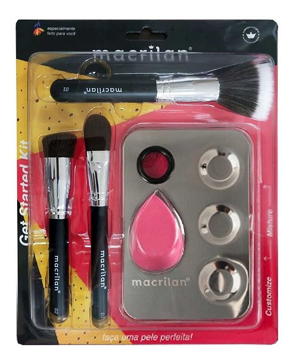 Kit para Maquiagem Pincel Get Started 5 pç - Macrilan