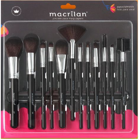 Kit Pincel para Maquiagem 12 pç - Macrilan