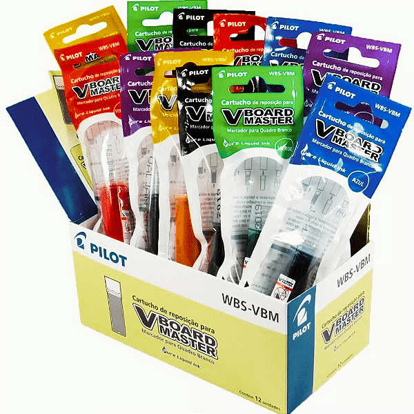 Kit 12 Refil Para Pincel Marcador Pilot Board Master WBS-VBM