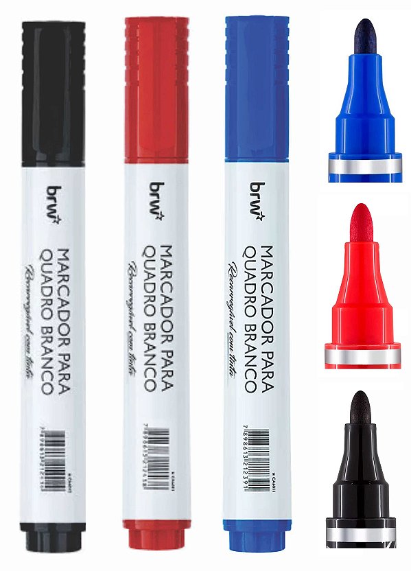 1 Pincel Marcador Para Quadro Branco Recarregável com tinta BRW