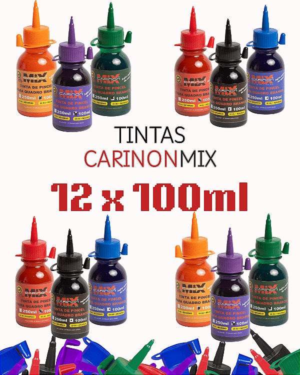 Combo Frascos de Tinta CarinonMix - 12UN de 100ml