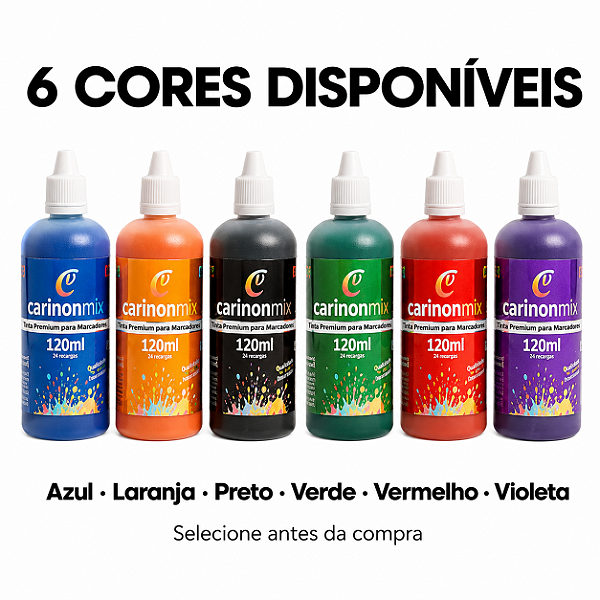 Tinta para Marcador de Quadro Branco 120ml Carinon Mix