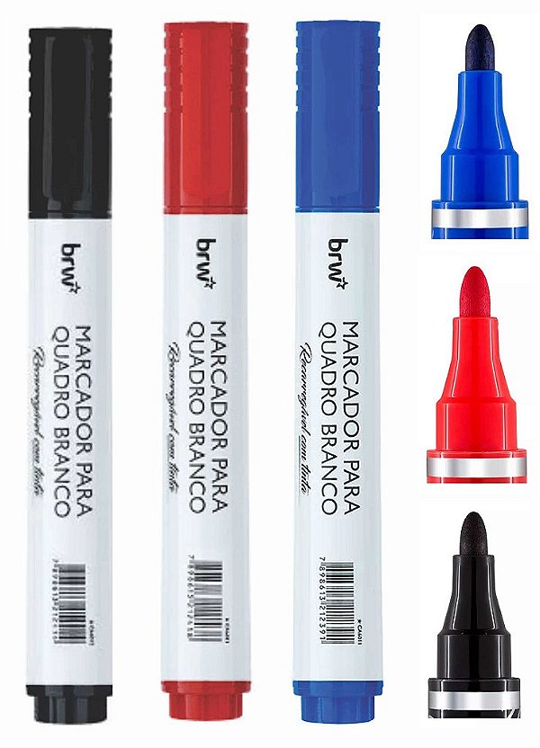 1 Pincel Marcador Para Quadro Branco Recarregável com tinta BRW