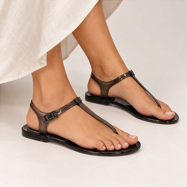 Rasteira Cádis Jelly Preto