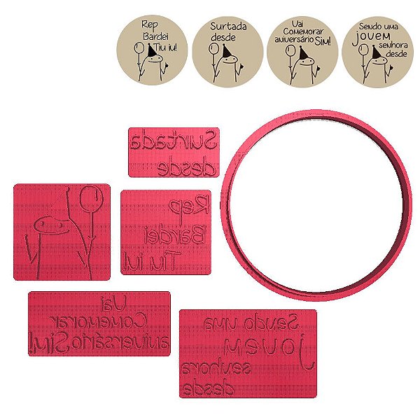 Kit Flork 4 Modelos Aniversário Parabéns Melhor Idade