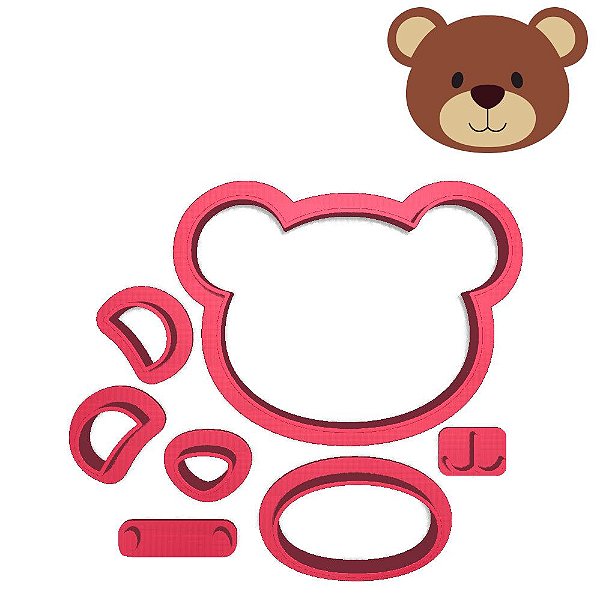 Cortador Urso Teddy Modular Forma Pasta Americana Top