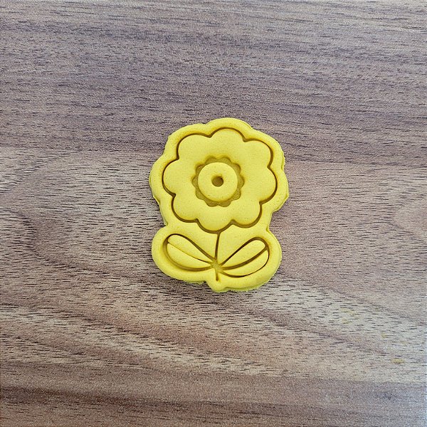 Cortador Marcador Flor com Folha Alegria 8 pétalas