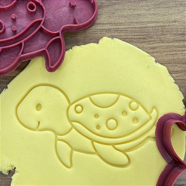 Cortador Marcador Fundo do Mar Cookie Tartaruga Fofa