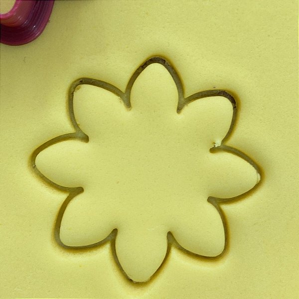 Cortador Flor Girassol 8 pétalas pontas biscoito