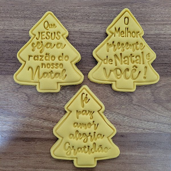 Kit 3 Marcadores Árvore Frases Natal Jesus Amor