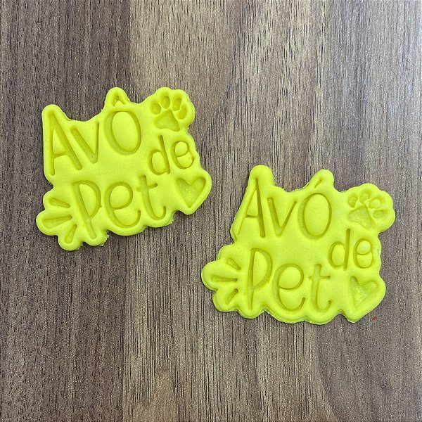 Kit 2 Cortadores Marcador Vô e Vó de Pet Pata Coração