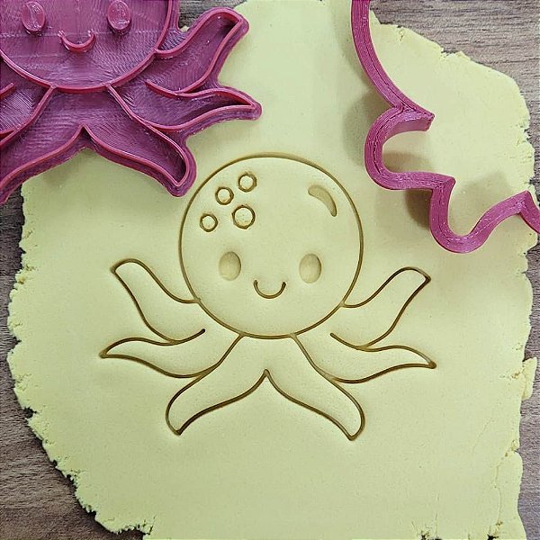 Cortador Polvo Cute Tentaculos Abertos Sorrindo