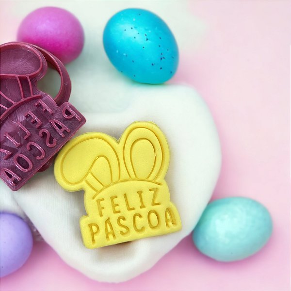 Cortador Biscoito Feliz Páscoa Orelha Coelho