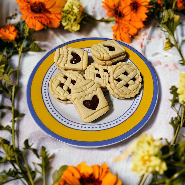 Kit 2 Cortador Biscoito Recheado Vazado Tortinha Pote
