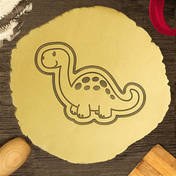 Cortador Biscoito Dinossauro Baby Estegossauro Alegre